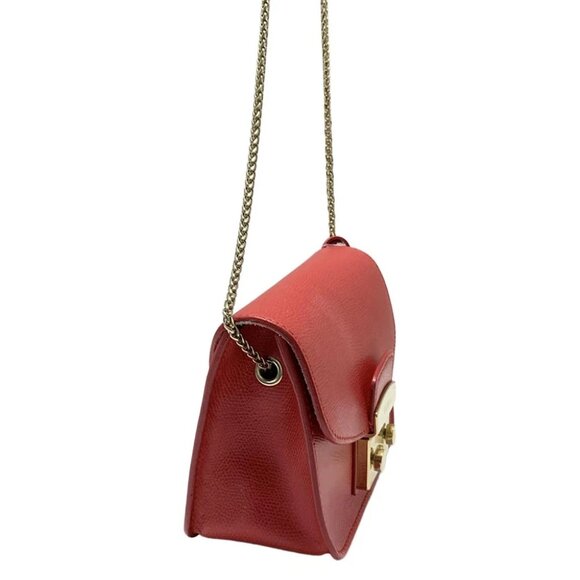 FURLA Metropolis Red Leather Shoulder Bag - Picture 2 of 9